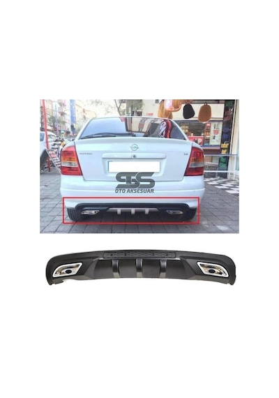 Opel Astra G Difüzör Arka Tampon Eki 2 Egzoz Çıkışlı Siyah