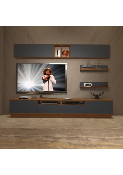 Decoraktiv Trendstyle 5220s Mdf Tv Ünitesi Tv Sehpası - Ceviz Antrasit Ceviz - Antrasit Decoraktiv Trendstyle 5220s Mdf Tv Ünitesi Tv Sehpası - Ceviz Antrasit Ceviz - Antrasit