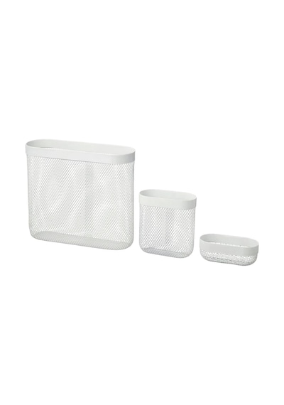 Ikea-50517760 Skadıs 3'lü Sepet Set Gri
