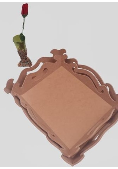 Hobi Dekoratif Model Öymalı Dalga Tepsi Takımı Ahşap HAM MDF El Yapımı