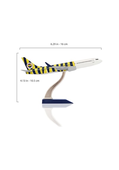 Zekupp Boeing 737-800 1/250 Ölçek Fenerbahçe Lisanslı Çubuklu Tasarım Maket Uçak