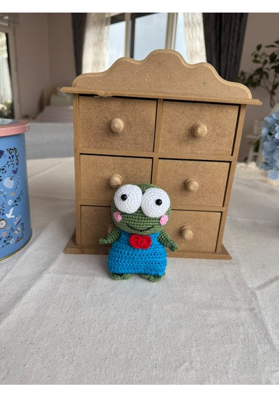 Amigurumi Keroppi Oyuncak 15 Cm
