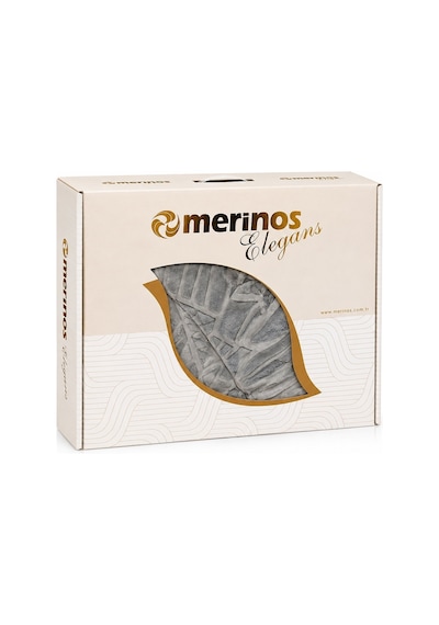 Merinos Elegans Kalın Embos Tek Kişilik Kutulu Battaniye 160x220 - Gri