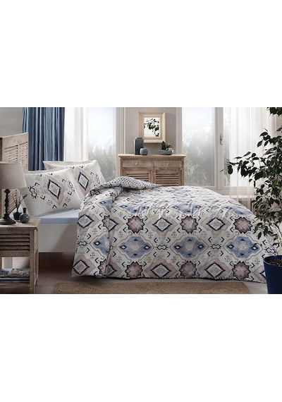Özdilek Azure Çift Kişilik Fitted Çarşaf Nevresim Takımı Mavi MAVI