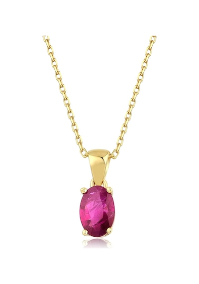 Yakut Oval Tektaş Kolye Sarı 39509775