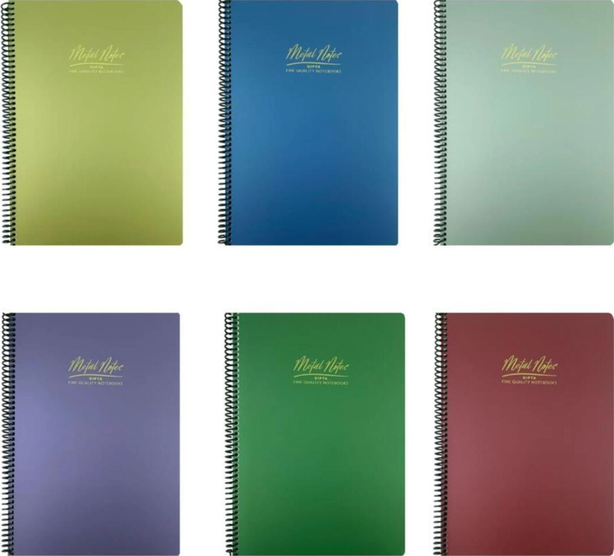 Metal Notes A4 Spiralli Defter Pp Kapak 100 Yaprak Kareli 5'li Karışık