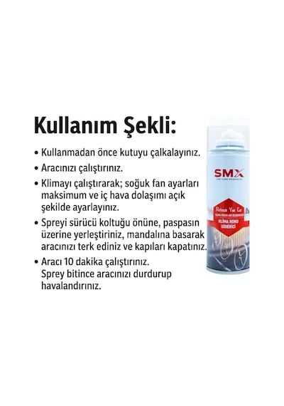 Klima Temizleyici Ve Koku Giderici Sprey 200 Ml Yeni Araç Kokusu