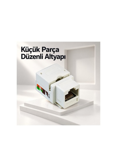 Mn6 Mn90d Cat6 Utp Rj45 90 Keystone Jack 8p8c Şase Ethernet Ağ Prizi Modülü 250 Mhz-20 Adet