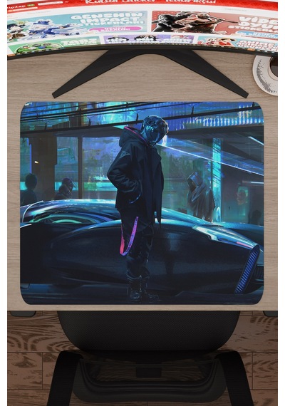 Dijital Cyberpunk City V2 48x40 Xl Gaming Kauçuk Kaymaz Taban Mouse Pad Fare Altlığı