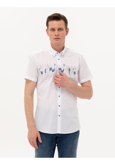 Pierre Cardin Erkek Lacivert Kısa Kollu Gömlek 50269451-vr033 Lacivert
