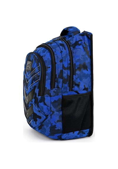 Komando Sırt Çantası Mavi Kamuflaj 3 Gözlü Kamp Ve Outdoor 46x32x18 Cm Çok Renkli