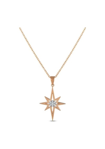 0.03 Karat Pırlanta Kuzey Yıldızı Trend Kolye T13545 Beyaz