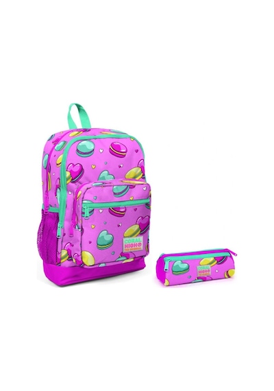 Coral High Pembe Makaron Kız Çocuk İlkokul Çanta Seti Sırt Çantası ve Kalemlik