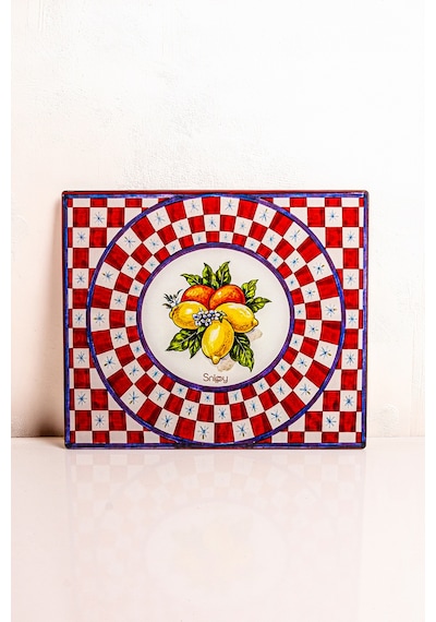 Snippy Amalfi - Cam Kesme Tahtası Cam Kesim Panosu Dekoratf Cam Kesim Tablası 29 X 34 Cm Çok Renkli