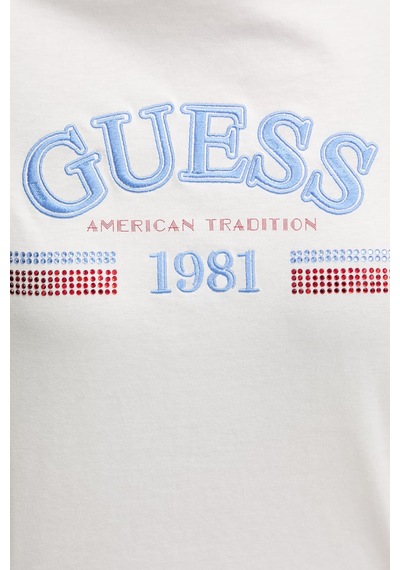 Guess Bayan T Shirt V6rı16 I3z14 G018 Beyaz BEYAZ