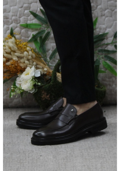 Pierre Cardin 241075 Kahve Hakiki Deri Erkek Loafer Erkek Ayakkabı Kahve