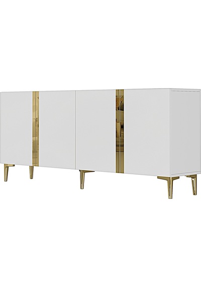 Ka1898bg Anka Konsol Ve Tv Sehpası Beyaz-gold 180cm