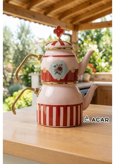 Emaye Chole Collection Çaydanlık Gold-5792 Çok Renkli