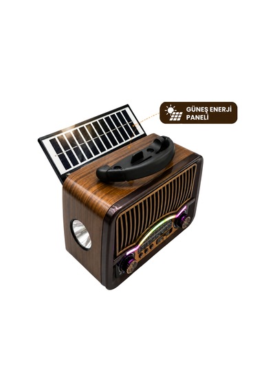 Prokama Bk-7082bts Solar Enerjili Şarjlı Nostaljik Retro Radyo
