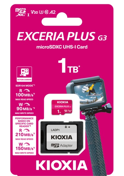Kioxia Exceria Plus G3 1tb V30 U3 4k Microsd Hafıza Kartı 210/150mb/s Lmpl3m001tg2