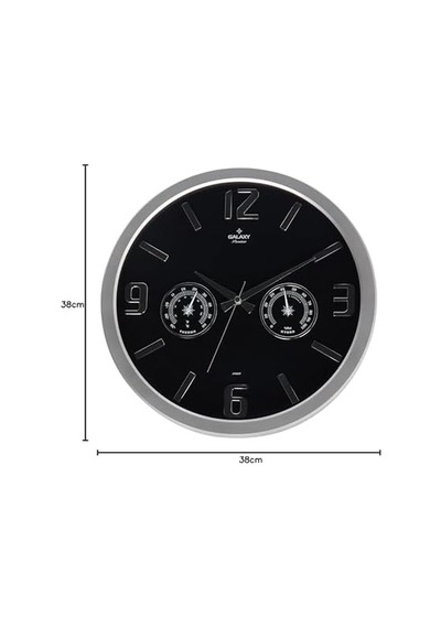 Galaxy 705-bk Termometre Ve Baramotre Özellikli Kabartma Rakamlı Ev Ve Ofis Duvar Saati, 38cm 0240-beyaz-şekilli-48cm