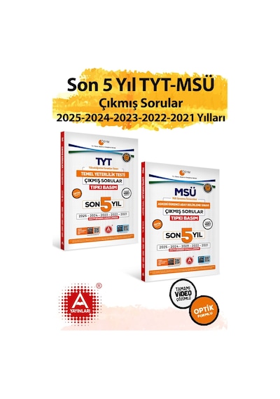 Son 5 Yıl Tyt Ve Msü Sınavları Ösym Çıkmış Sorular Tıpkı Basım 2026 Model