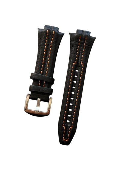 Seiko Sportura Sna595p2 Özel El Yapımı Hakiki Deri Saat Kordonu Siyah