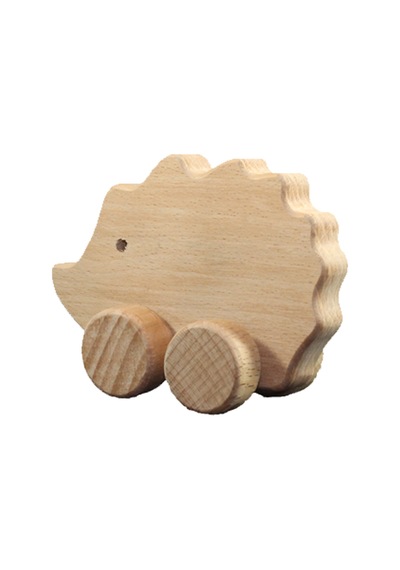 Cwwtoys Güleç Kirpi Boyasız Ahşap Hayvan Figürü, Masif Kayın, 18 Ay+