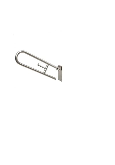 Mafsallı Wc Tutunma Barı 32mm Çap Yaşlı Bakım Engelli Hareketli Wc Yanı Kağıtlıklı Gümüş