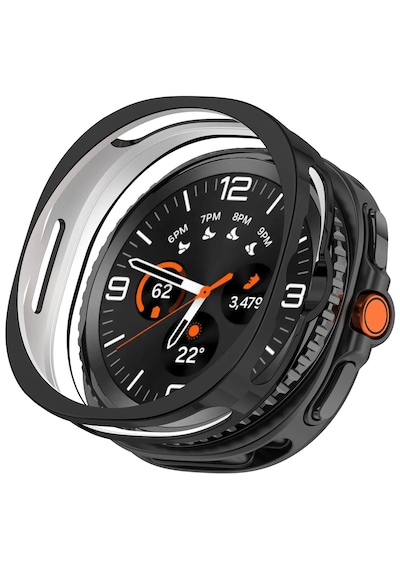 Forzacase Samsung Galaxy Watch 8 Classic 46mm İle Uyumlu Önü Açık Silikon Kılıf - Fc764 Siyah