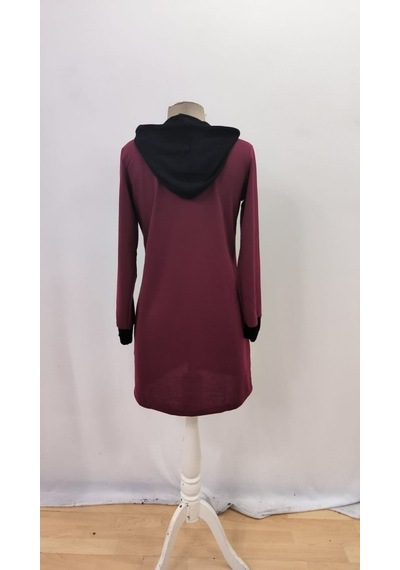 Moderie Butik Kadın Uzun Kollu Kapşonlu Önden Fermuarlı Düğmeli Mini Iki Iplik Elbise Bordo Moderie Butik Kadın Uzun Kollu Kapşonlu Önden Fermuarlı Düğmeli Mini Iki Iplik Elbise Bordo