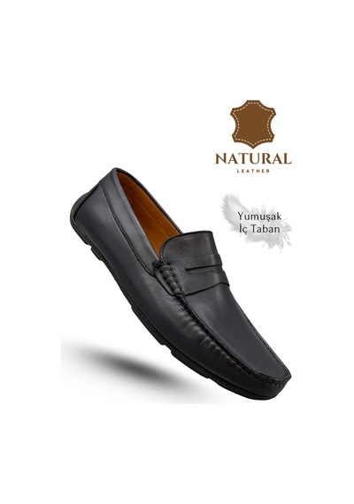 Sermoda Erkek Loafer - Hakiki Deri Rok Loafer Erkek Ayakkabı Lacivert