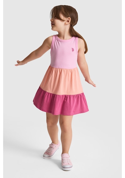 U.S. Polo Assn. Kız Çocuk Pembe Elbise Örme 50325651-vr041