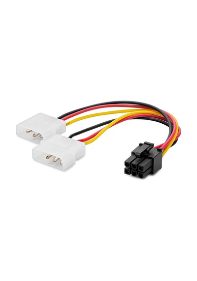 26 Cm Ölçülü Ekran Kartı Power Y Kablosu 2x 4 Pin To 6 Pin 12v