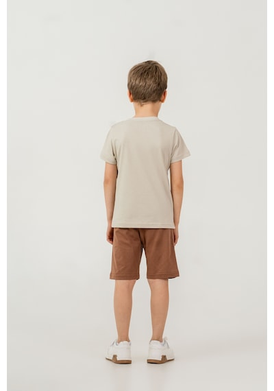 U.s Polo Assn. 2473 Kısa Kol Erkek Çocuk Bermuda Şort Pijama Takımı Bej