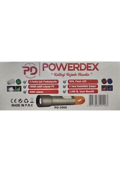 Powerdex Pd-3900 Zoomlu Şarjlı El Feneri