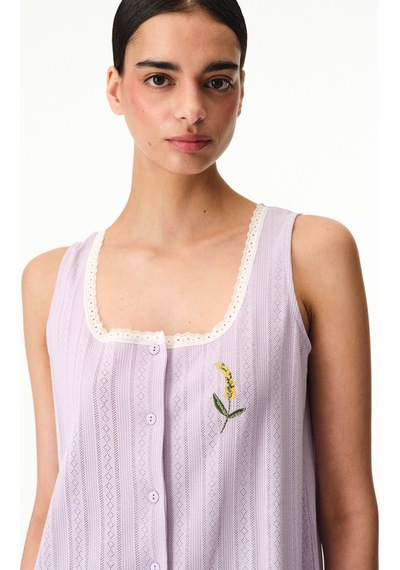 Penti Lila Blossom Solid Pamuklu Gecelik