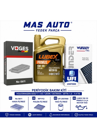 Volkswagen Golf 7 / Audi A3 / Seat Leon / Skoda / Volkswagen Jetta 1.2 - 1.4 Tsı Periyodik Bakım Seti
