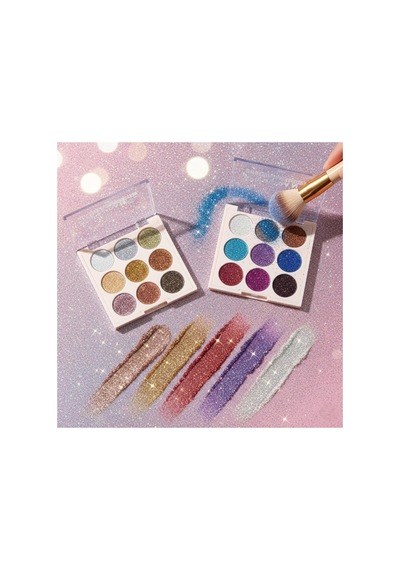 9 Renk Glitter Diamond Far Paleti - 2 Li Set Çok Renkli