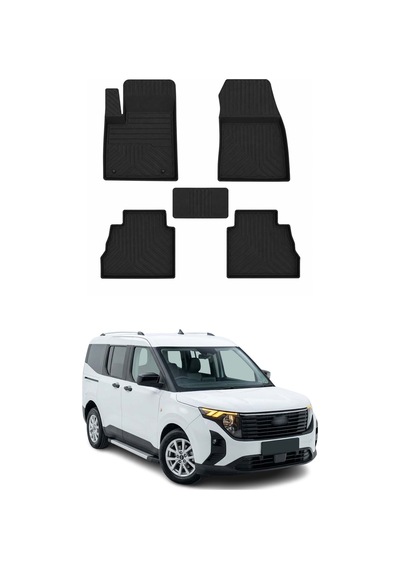 Ford Courier 2 2024-2026 Uyumlu 4d Havuzlu Paspas Kauçuk Siyah 5 Parça