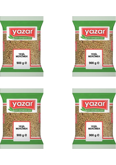 Yazar Yeşil Mercimek 4 x 900 G