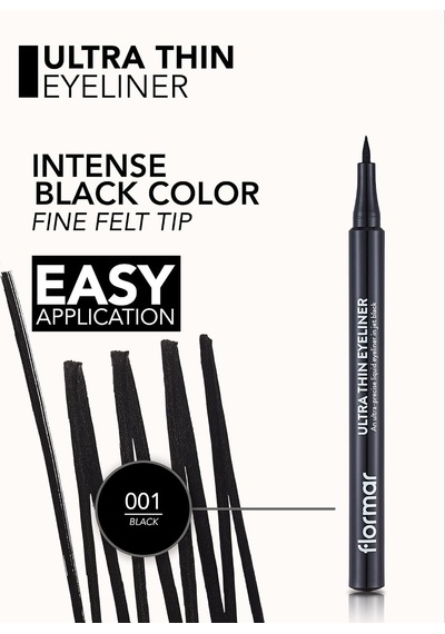Ultra Ince Uçlu Eyeliner Siyah - Ultra Thin Eyeliner - 001 Black - 8690604478491 Diğer