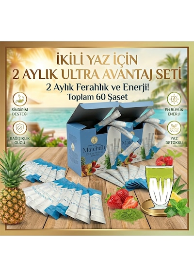 Premium Çilek Aromalı Detox Burner Form Maça Çayı 2 Kutu - 60 Adet Giritli Metin Efendi