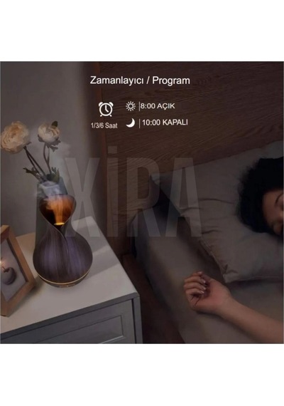 550 Ml Ultrasonik Aroma Difüzörü 7 Renk Led Işıklı Aromatik Oda Kokusu Hava Nemlendirici Sl-170