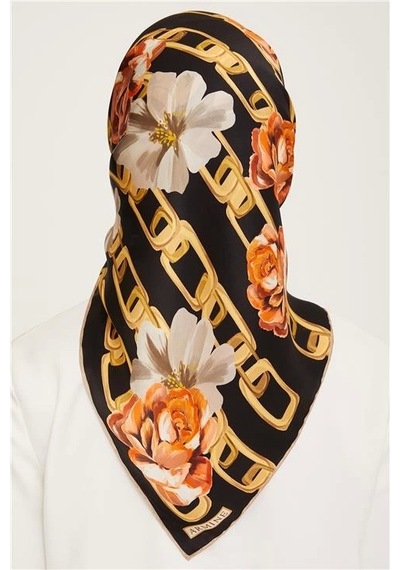 Armine Twill İpek Eşarp 23ka9034 02 Turuncu