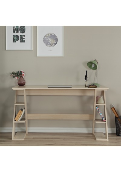 Pasific Home Lungo Raflı Çalışma Masası, Ofis Masası, 60X140 Cm, Meşe Pasific Home Lungo Raflı Çalışma Masası, Ofis Masası, 60X140 Cm, Meşe