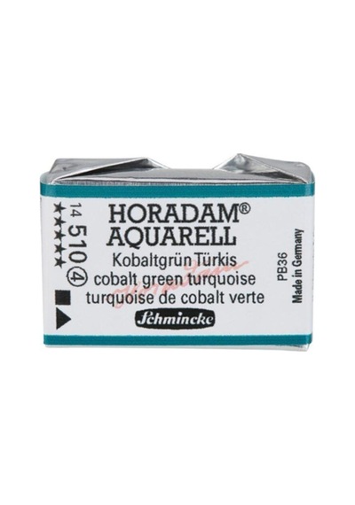 Schmincke : Horadam Aquarell Artist Sulu Boya : Tam Tablet : Seri 4 510 Cobalt Green Turquoise