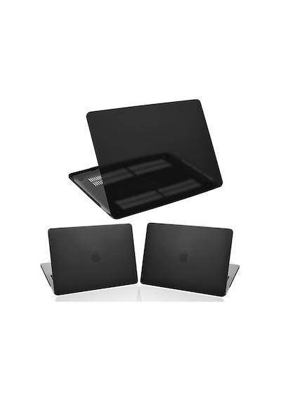 Apple Uyumlu MacBook Pro 14.2 2021 A2442 Kılıf Koruma Kılıfı Hardcase 3Lü Set Siyah