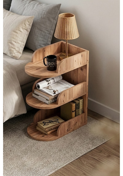 Komodin Modern Ahşap 3 Katlı Raflı Yan Sehpa Çok Amaçlı Organizer Kitaplık 180 Atlantik Çam Çok Renkli Komodin Modern Ahşap 3 Katlı Raflı Yan Sehpa Çok Amaçlı Organizer Kitaplık 180 Atlantik Çam Çok Renkli