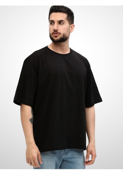 Unisex Siyah Oversize Bol Kalıp T-shirt Çift Kombini Tavsiyesi Siyah